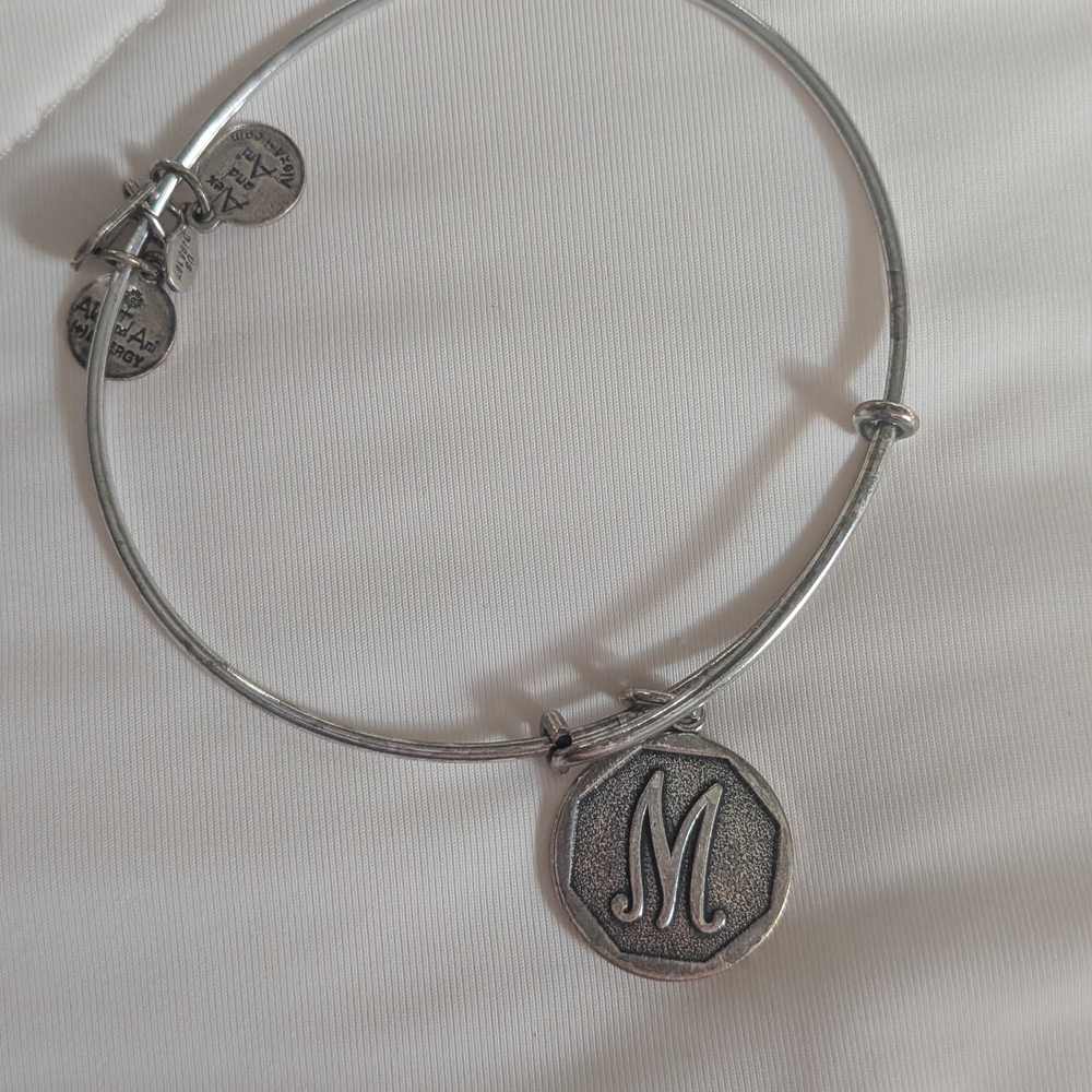 Alex and Ani Silver 'M' Charm Bracelet